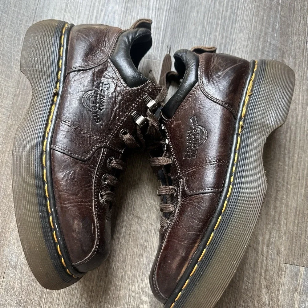 Vintage Dr Martens 8544 Leather Boots Brown US Size 7 90s Made in England Y2K